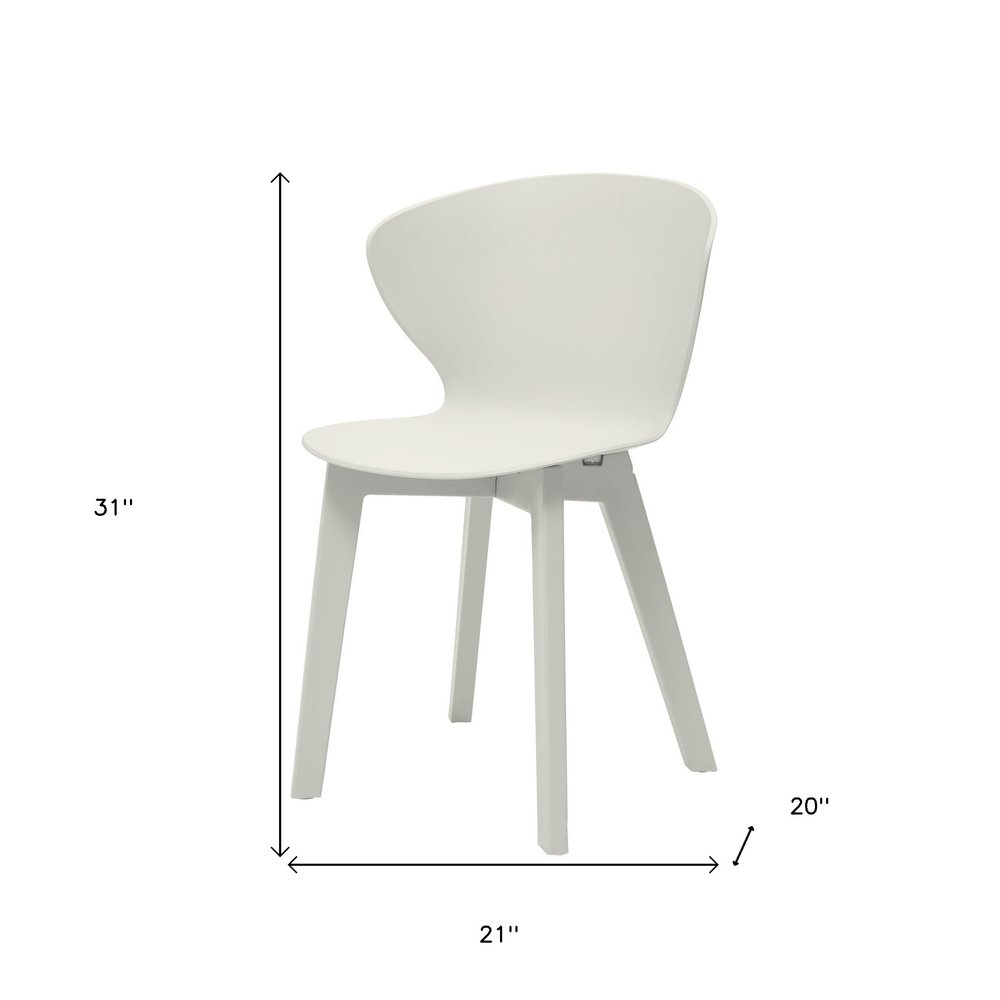 Set of Four White Heavy Duty Plastic Dining Side Chairs