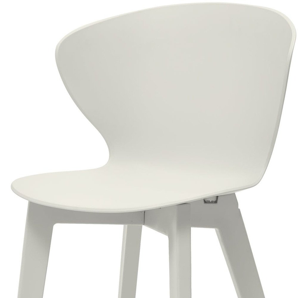 Set of Four White Heavy Duty Plastic Dining Side Chairs