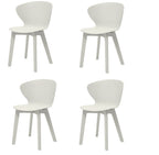 Set of Four White Heavy Duty Plastic Dining Side Chairs