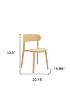 Set of Four Yellow Heavy Duty Plastic Open Back Dining Side Chairs