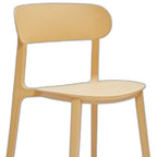 Set of Four Yellow Heavy Duty Plastic Open Back Dining Side Chairs