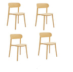 Set of Four Yellow Heavy Duty Plastic Open Back Dining Side Chairs