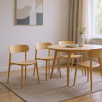 Set of Four Yellow Heavy Duty Plastic Open Back Dining Side Chairs