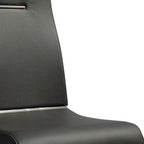 Set of Two Black And Silver Faux Leather And Stainless Steel Dining Side Chairs