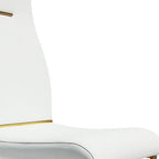 Set of Two Black And Gold Faux Leather And Stainless Steel Dining Side Chairs