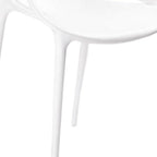 Set of Four White Heavy Duty Plastic Open Back Dining Arm Chairs