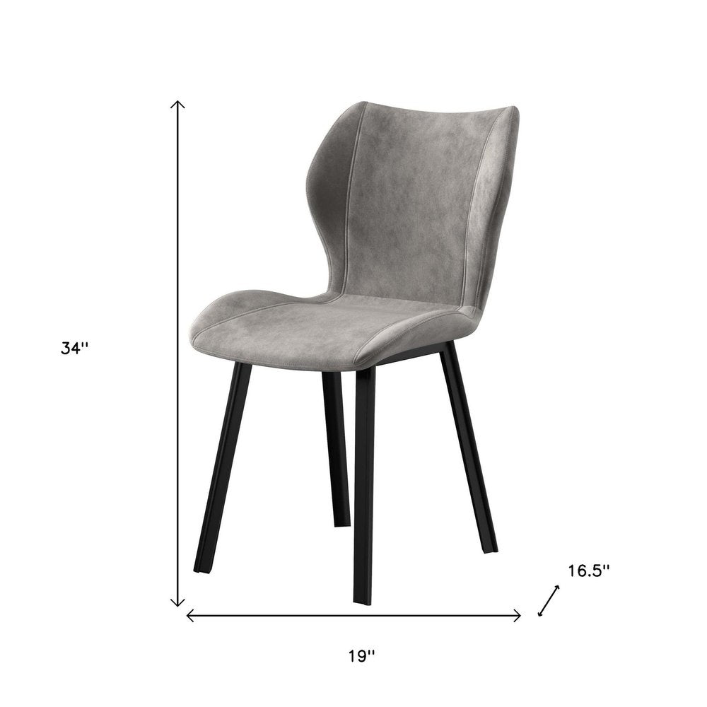 Set of Four Cream And Gold Fabric And Velvet And Metal Dining Side Chairs