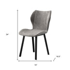 Set of Four Cream And Gold Fabric And Velvet And Metal Dining Side Chairs