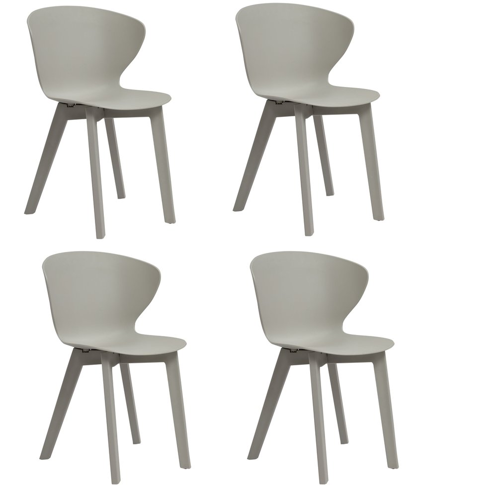 Set of Four White Heavy Duty Plastic Dining Side Chairs