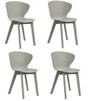 Set of Four White Heavy Duty Plastic Dining Side Chairs