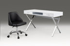 Black and Silver Faux Leather Adjustable Height Swivel Rolling Office Chair