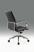 Black and Silver Adjustable Height Swivel Rolling Office Chair