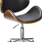 Brown Black and Silver Adjustable Height Swivel Rolling Office Chair