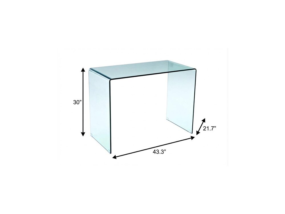 43" Clear Glass Computer Desk