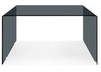 50" Gray Glass Writing Desk