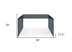 50" Gray Glass Writing Desk