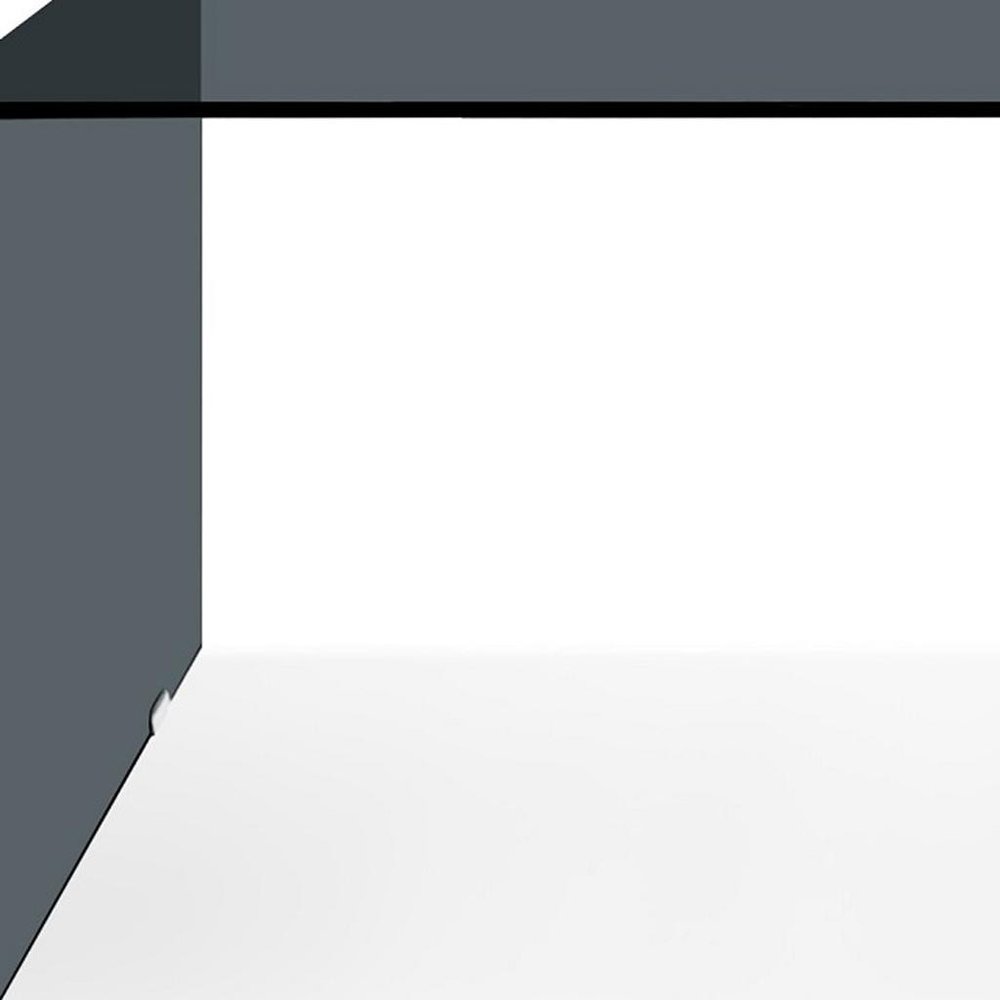 50" Gray Glass Writing Desk