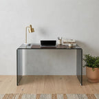 50" Gray Glass Writing Desk