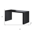 62" Espresso Solid Wood Computer Desk