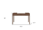 47" White and Brown Marble and Wood Computer Desk