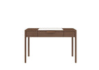 47" White and Brown Marble and Wood Computer Desk