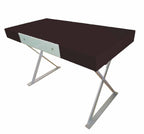 48" Espresso and Silver Wood and Metal Computer Desk