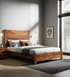 Three Piece Brown Solid Wood Bedroom Set