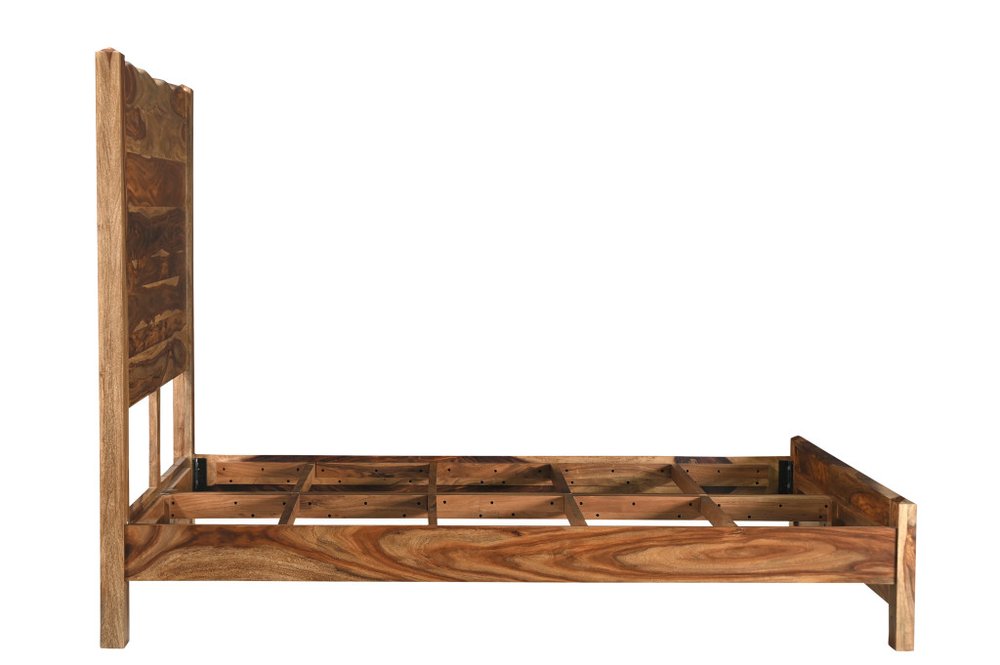 Three Piece Brown Solid Wood Bedroom Set