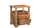 Three Piece Brown Solid Wood Bedroom Set