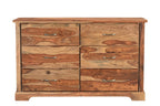 Three Piece Brown Solid Wood Bedroom Set