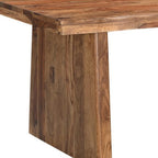 Seven Piece Brown Solid Wood Dining Set with Six Chairs