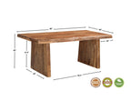 Nine Piece Brown Solid Wood Dining Set with Eight Chairs