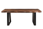 Six Piece Brown and Black Solid Wood Dining Set with Four Chairs and One Bench