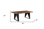 Six Piece Brown and Black Solid Wood Dining Set with Four Chairs and One Bench