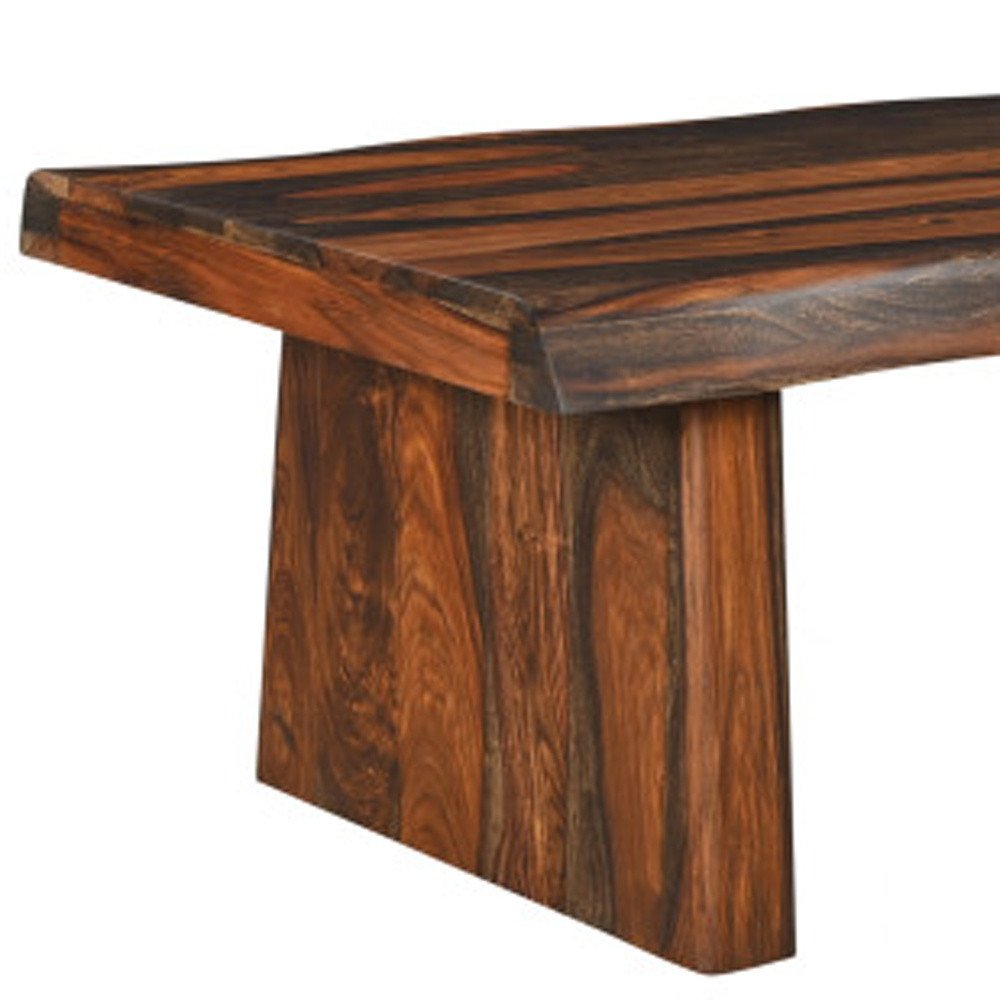 Set of Two Dark Brown Solid Wood Sled Furniture Set