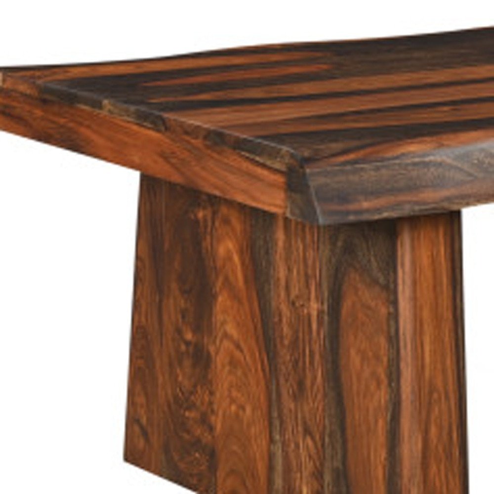 Set of Two Dark Brown Solid Wood Sled Furniture Set
