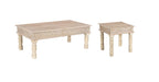 Set Of Two Natural Solid Wood Distressed Coffee Table