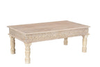 Set Of Two Natural Solid Wood Distressed Coffee Table