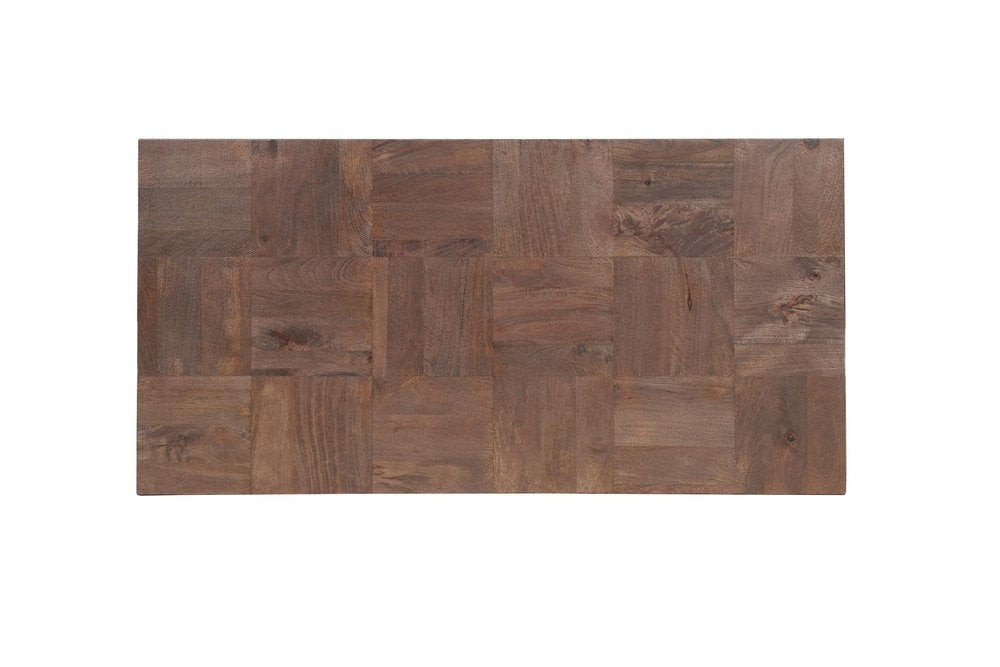 Set Of Two Natural and Brown Solid Wood Block Coffee Table