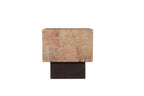 Set Of Two Natural and Brown Solid Wood Block Coffee Table