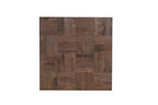 Set Of Two Natural and Brown Solid Wood Square Block Coffee Table