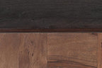 Set Of Two Natural and Brown Solid Wood Square Block Coffee Table