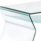 47" Clear Glass Solid Coffee Table with Shelf