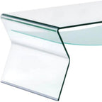 47" Clear Glass Solid Coffee Table with Shelf