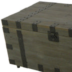 22" Brown Reclaimed Wood Distressed Trunk Coffee Table