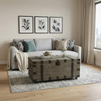 22" Brown Reclaimed Wood Distressed Trunk Coffee Table