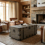 22" Brown Reclaimed Wood Distressed Trunk Coffee Table