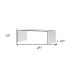 24" Clear Glass Sled Coffee Table