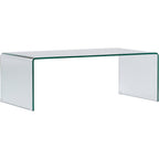 24" Clear Glass Sled Coffee Table