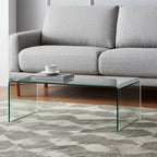 24" Clear Glass Sled Coffee Table